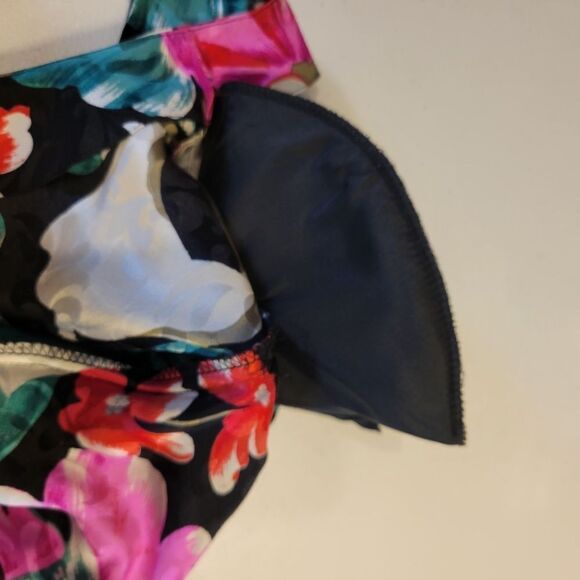 Maggy London by Jeannene Booher 80s Silk Tropical Dress Women's Plus Size 14 - Picture 11 of 14